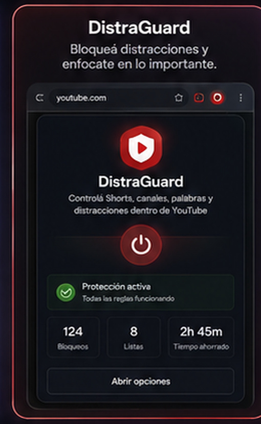 Vista promocional de DistraGuard