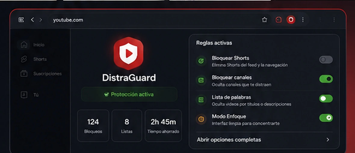 Vista promocional de DistraGuard